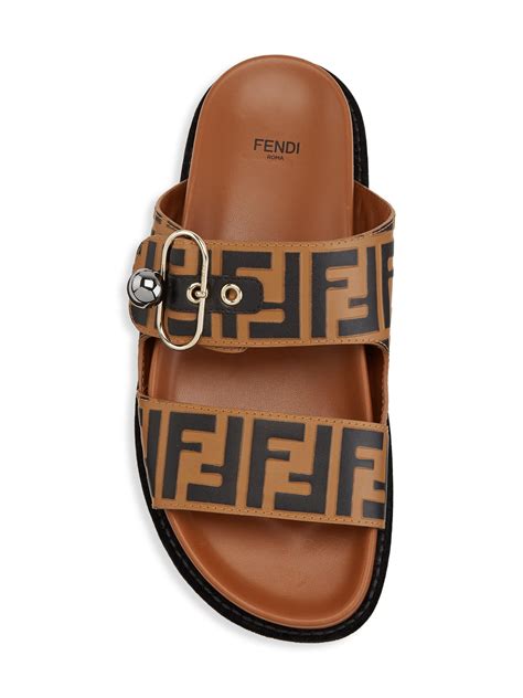 fendi flat patient leather sandals|Fendi flat sandals women.